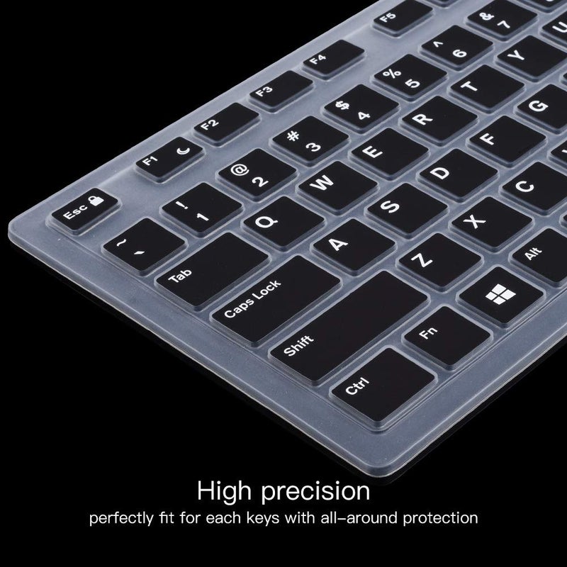 imComor Keyboard Cover for Dell KM636 Wireless & Dell KB216 Wired Keyboard/Dell Optiplex 5250 3050 3240 5460 7450 7050/Dell Inspiron AIO 3475/3670/3477 All-in one Desktop Keyboard Cover, Black - Image 3